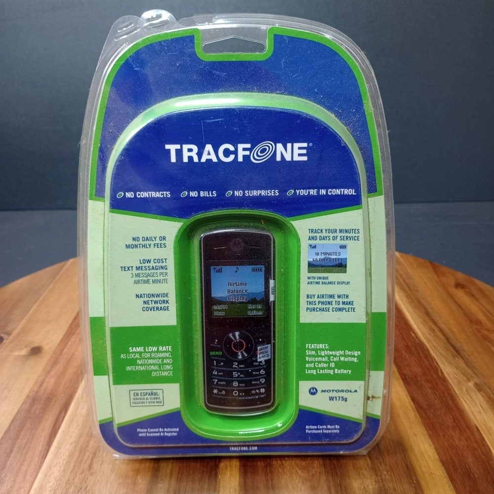 Motorola W175G Black Tracfone‎ Wireless Cell Phone Burner New Old Stock